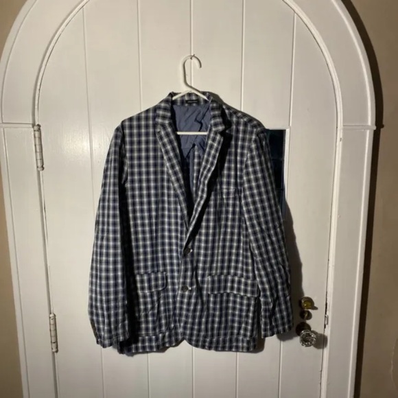 (1) Trendy Green Plaid J.Crew Blazer/Suit Jacket Men’s Size Medium